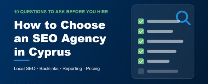 How to choose an SEO agency in Cyprus checklist graphic by GrowthPulse